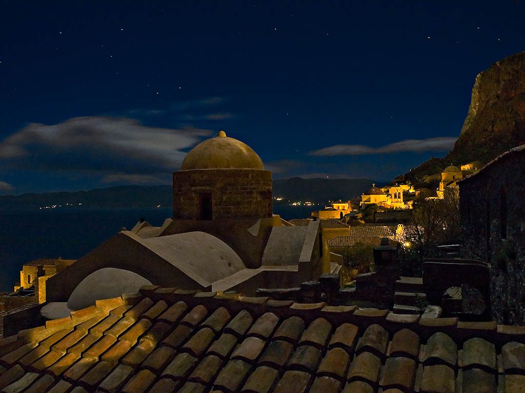 Monemvasia at night