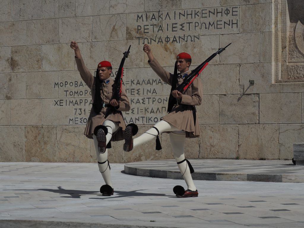 Changing of the guards ceremony in Athens